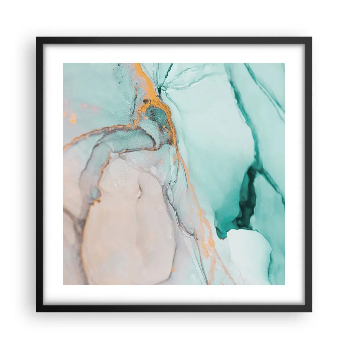 Poster în ramă neagră - Dansul formelor și al culorilor - 50x50 cm