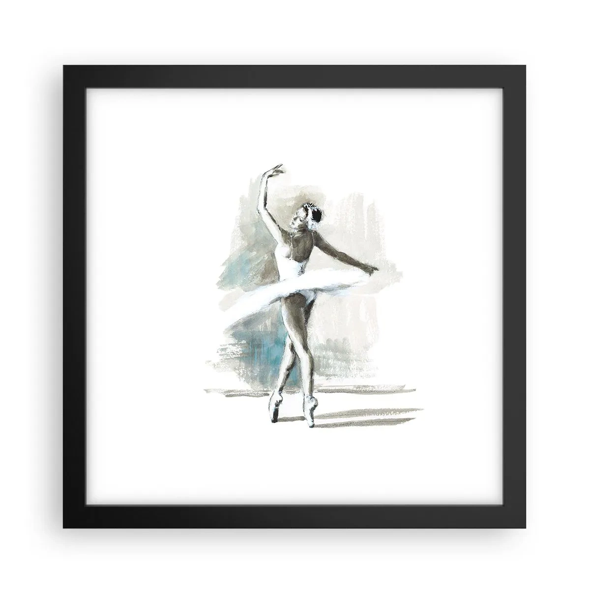 Poster în ramă neagră - Fermecată într-o lebădă - 30x30 cm