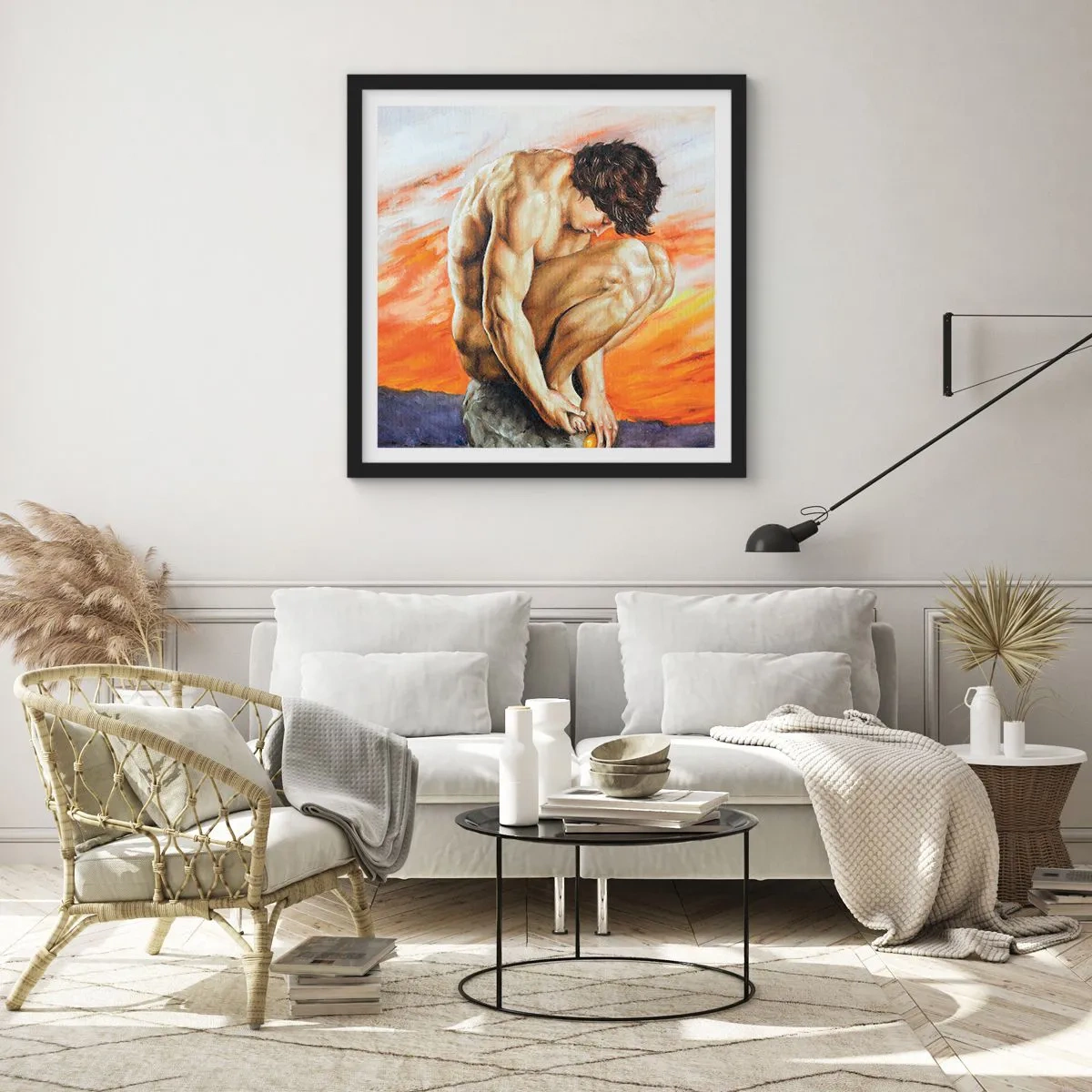 Poster în ramă neagră - Ascultându-se pe sine - 60x60 cm