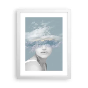 Poster în ramă albă - Cu capul în nori - 30x40 cm