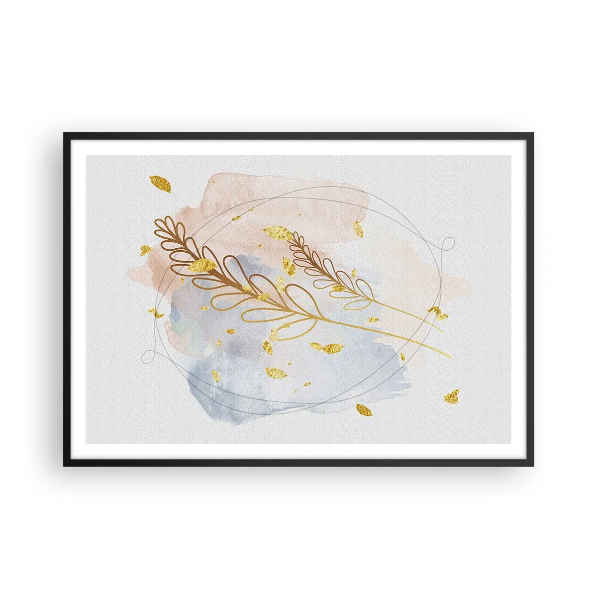 Poster în ramă neagră - Suflul de aur - 100x70 cm