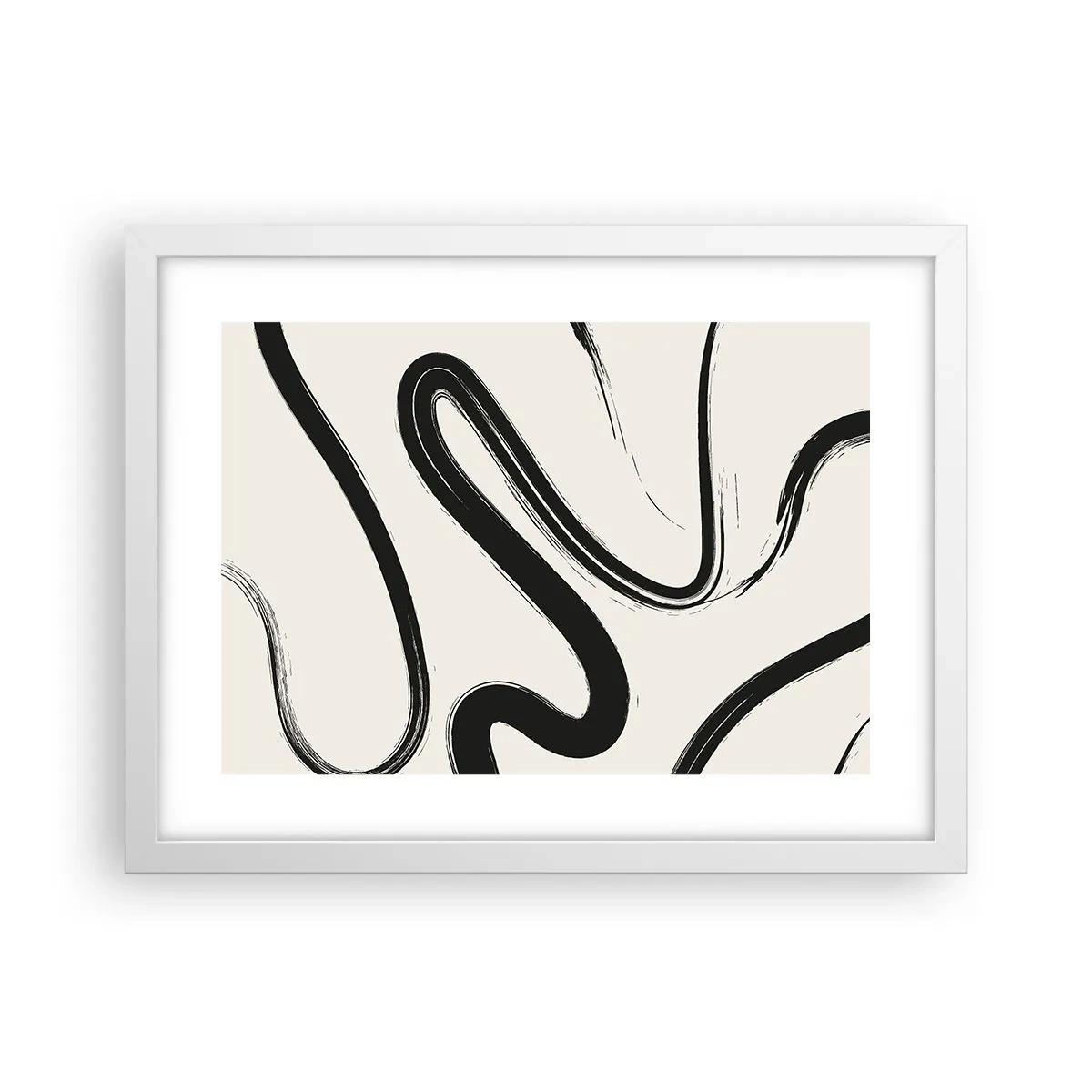 Poster în ramă albă - Capriciu în alb și negru - 40x30 cm
