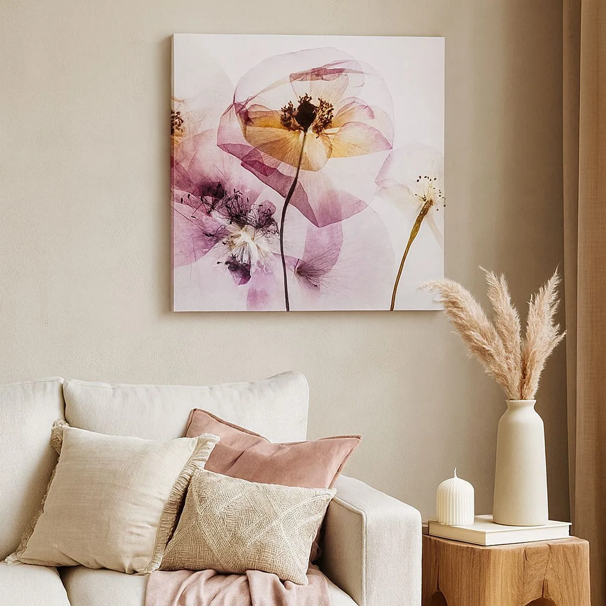 Tablou pe pânză - Corp de flori transparente - 30x30 cm