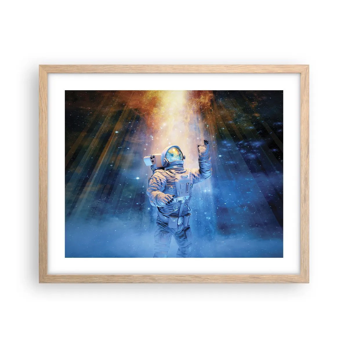 Poster în ramă de stejar deschis - În cele din urmă am ajuns - 50x40 cm