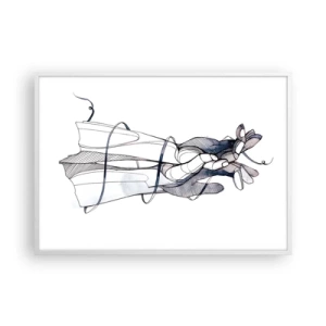 Poster în ramă albă - Un studiu al atingerii - 100x70 cm