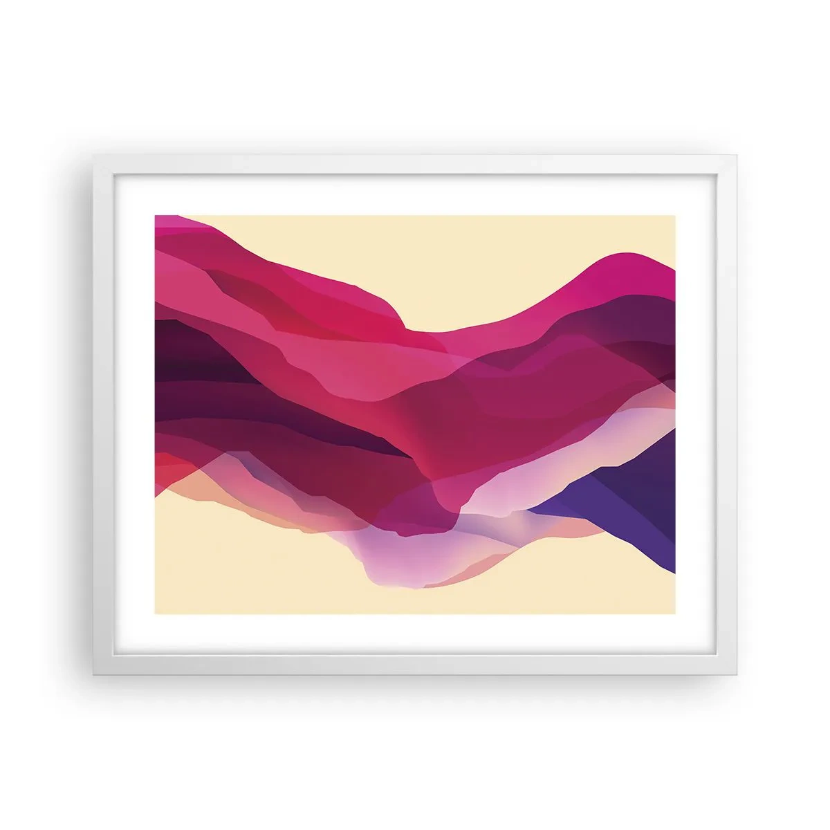 Poster în ramă albă - Valuri de violet - 50x40 cm