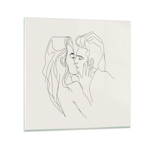 Tablou pe sticlă - Încurcați în sentimente - 30x30 cm