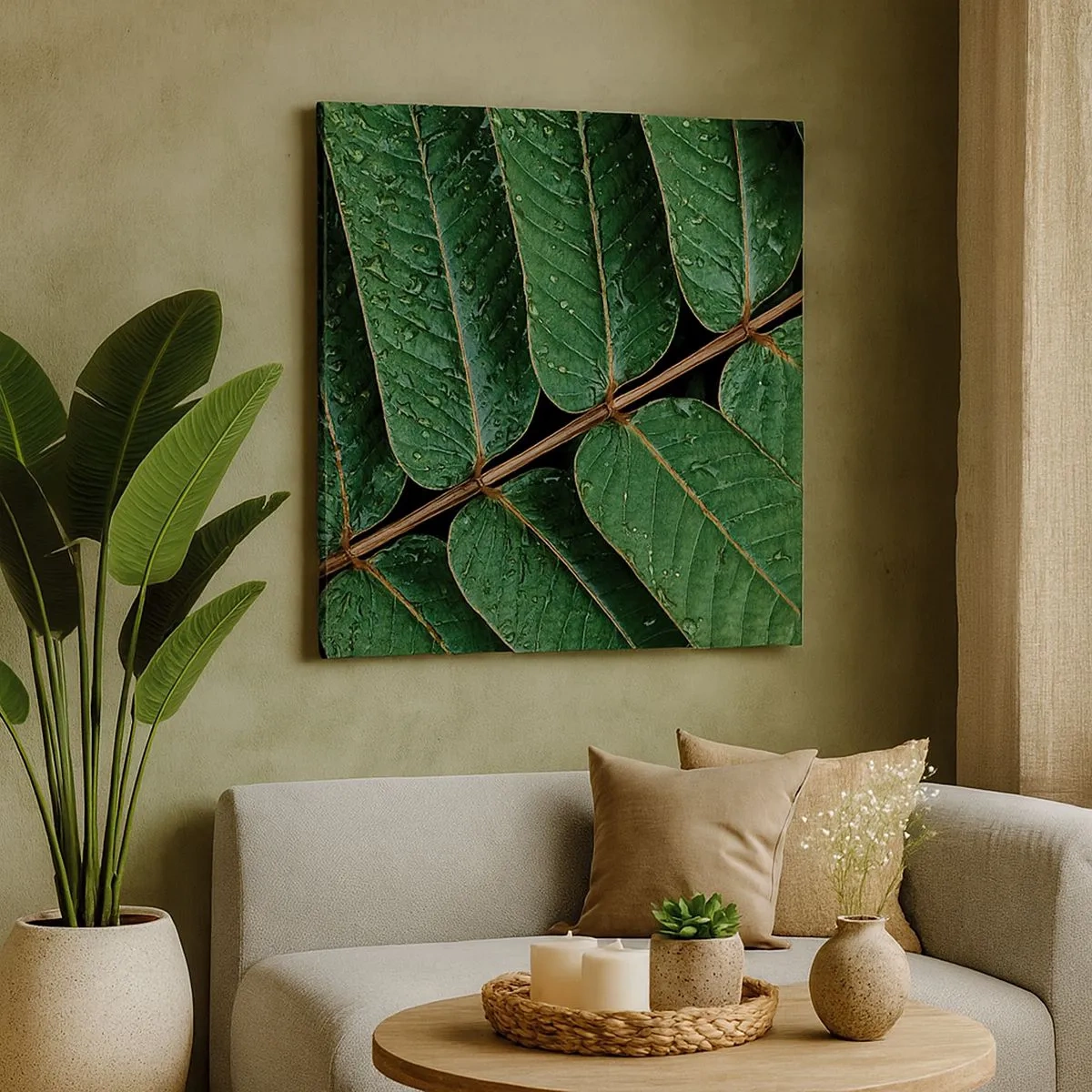 Tablou pe pânză - Într-un ritm verde - 30x30 cm