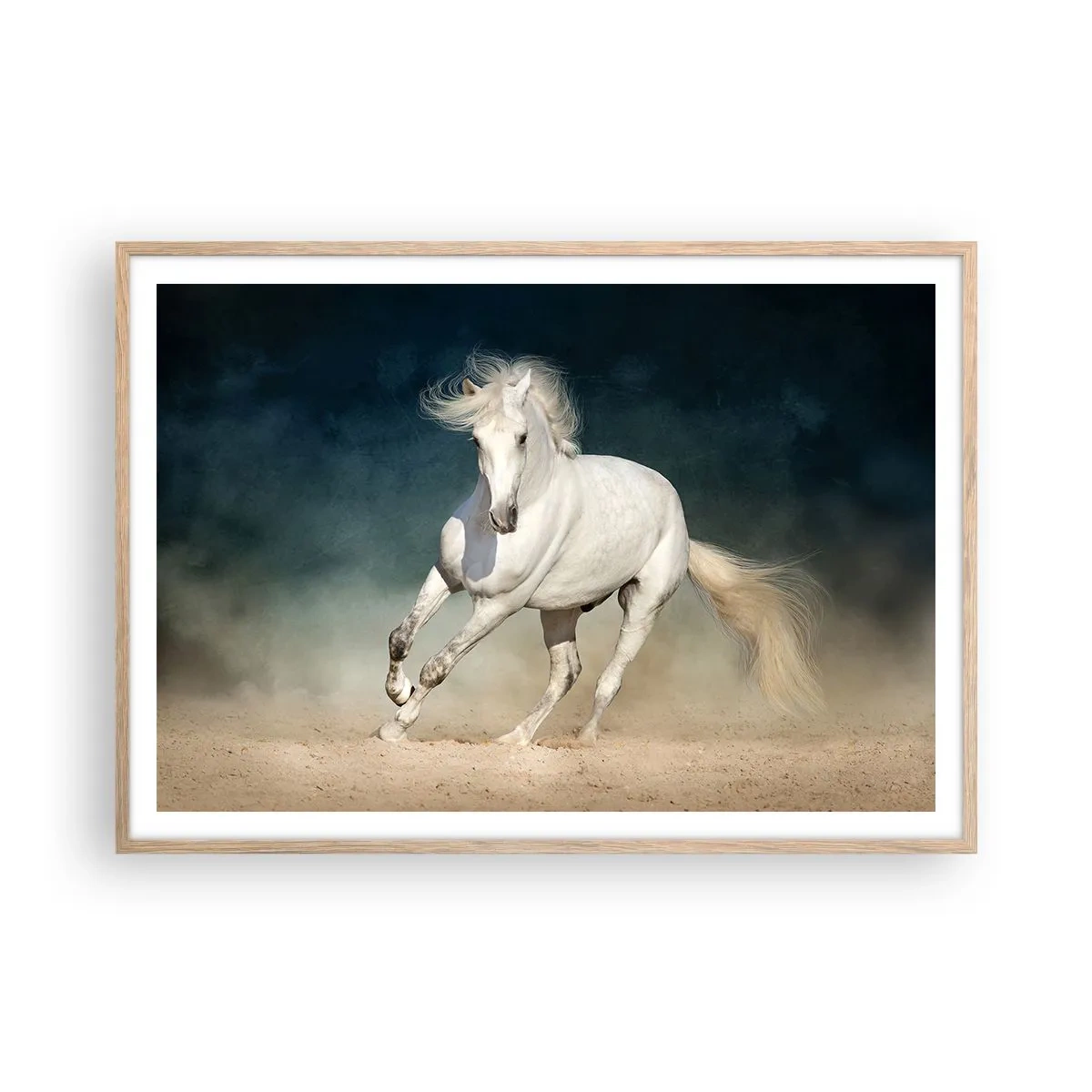 Poster în ramă de stejar deschis - Libertate în stare pură - 100x70 cm