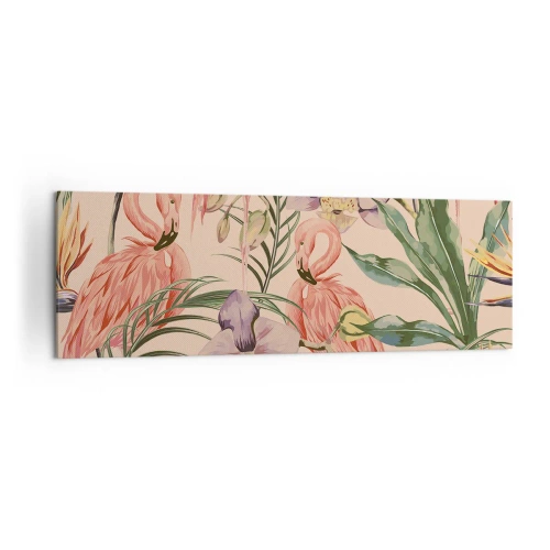 Tablou pe pânză - Balet floral roz - 160x50 cm