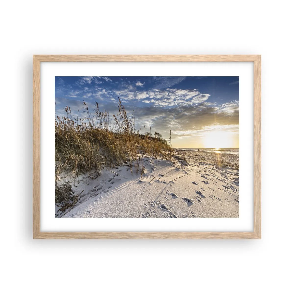 Poster în ramă de stejar deschis - Invitație la o plimbare - 50x40 cm