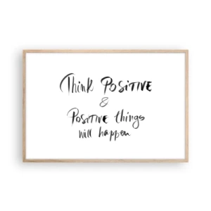 Poster în ramă de stejar deschis - Cum să trăim bine? - 91x61 cm