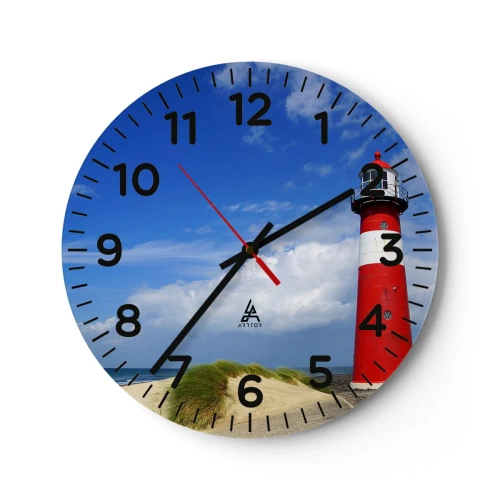 Ceas de perete - Ceas pe sticlă - Loc de refugiu de vis - 40x40 cm