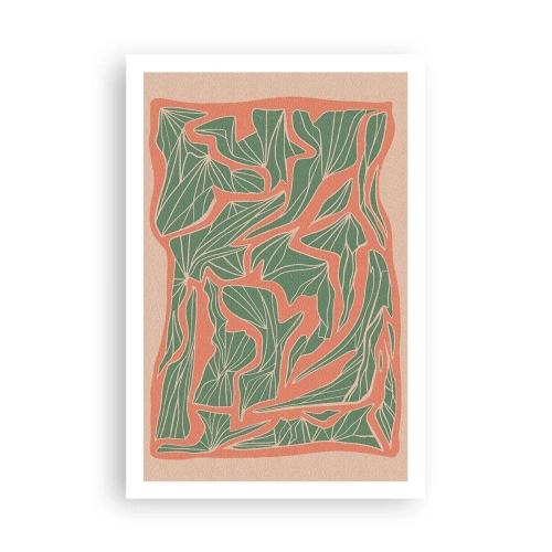 Poster - Lupta dintre coral și verde - 61x91 cm