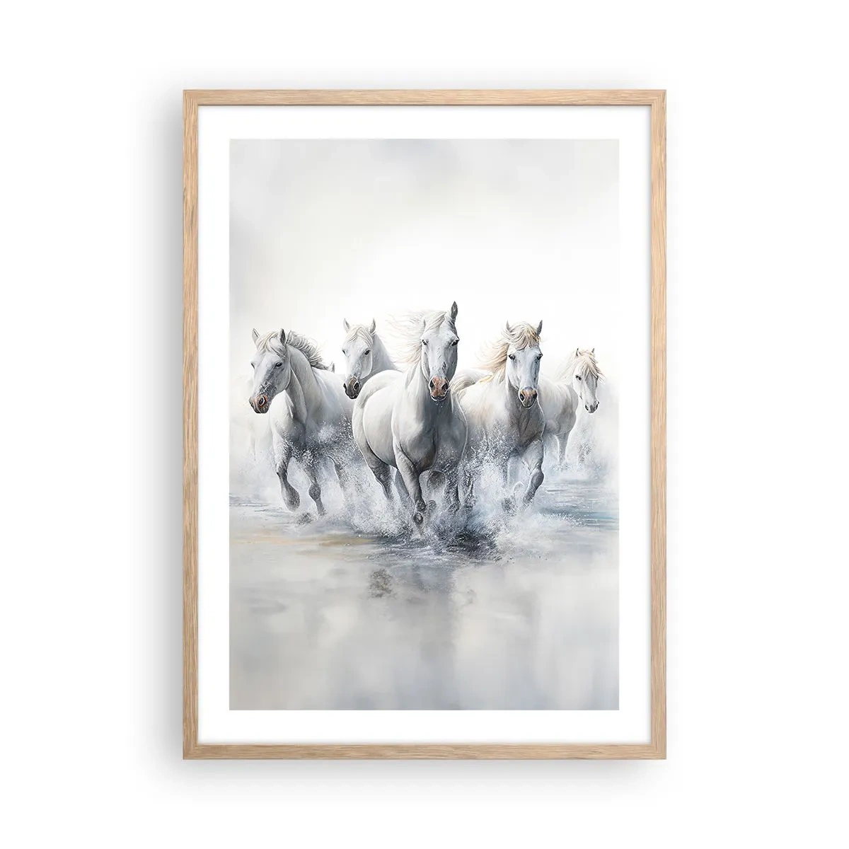 Poster în ramă de stejar deschis - Magie albă - 50x70 cm