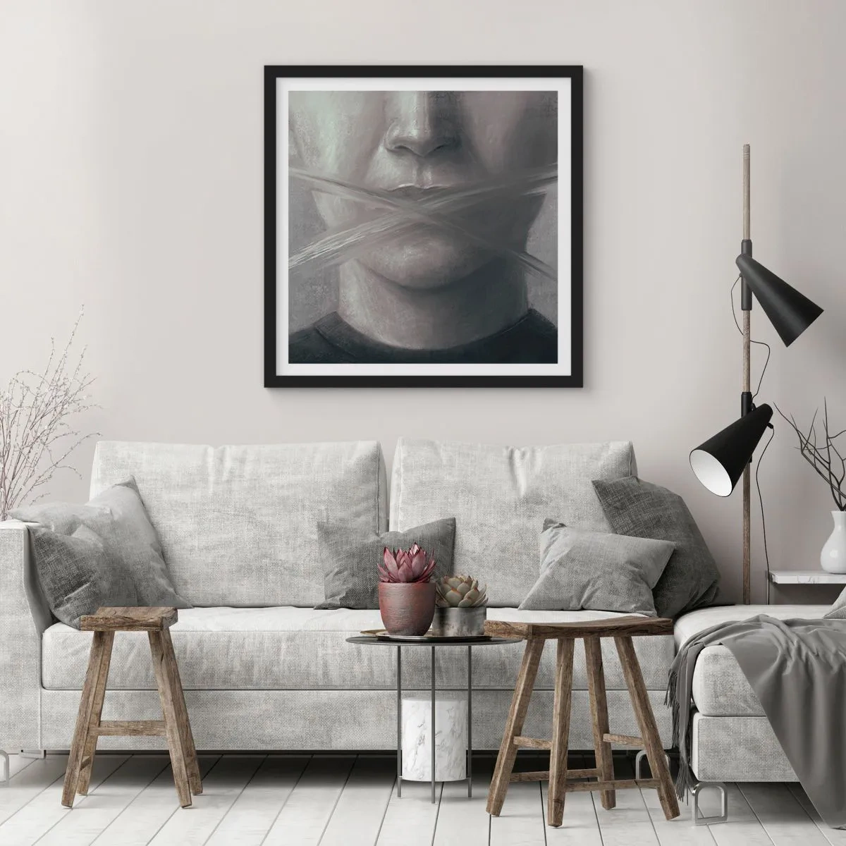 Poster în ramă neagră - Nici un cuvânt - 30x30 cm
