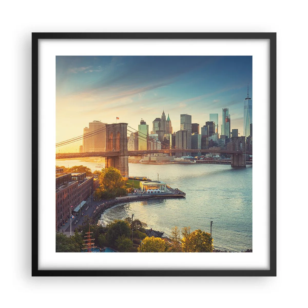 Poster în ramă neagră - Zorii metropolitani - 50x50 cm