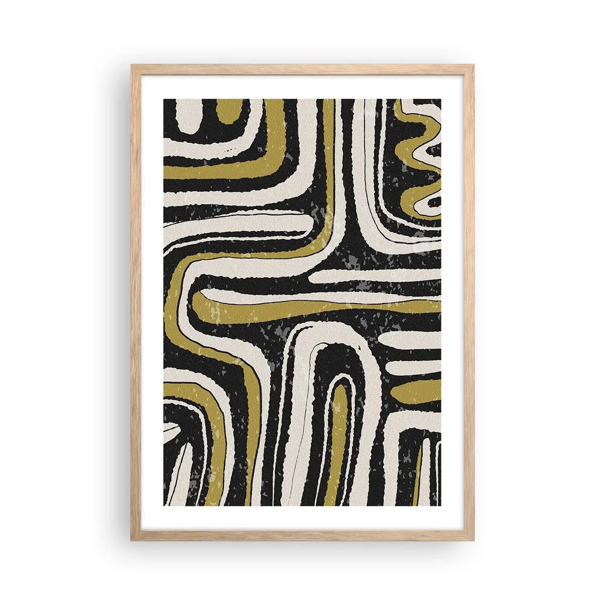 Poster în ramă de stejar deschis - Compoziție: pasaje și alei - 50x70 cm