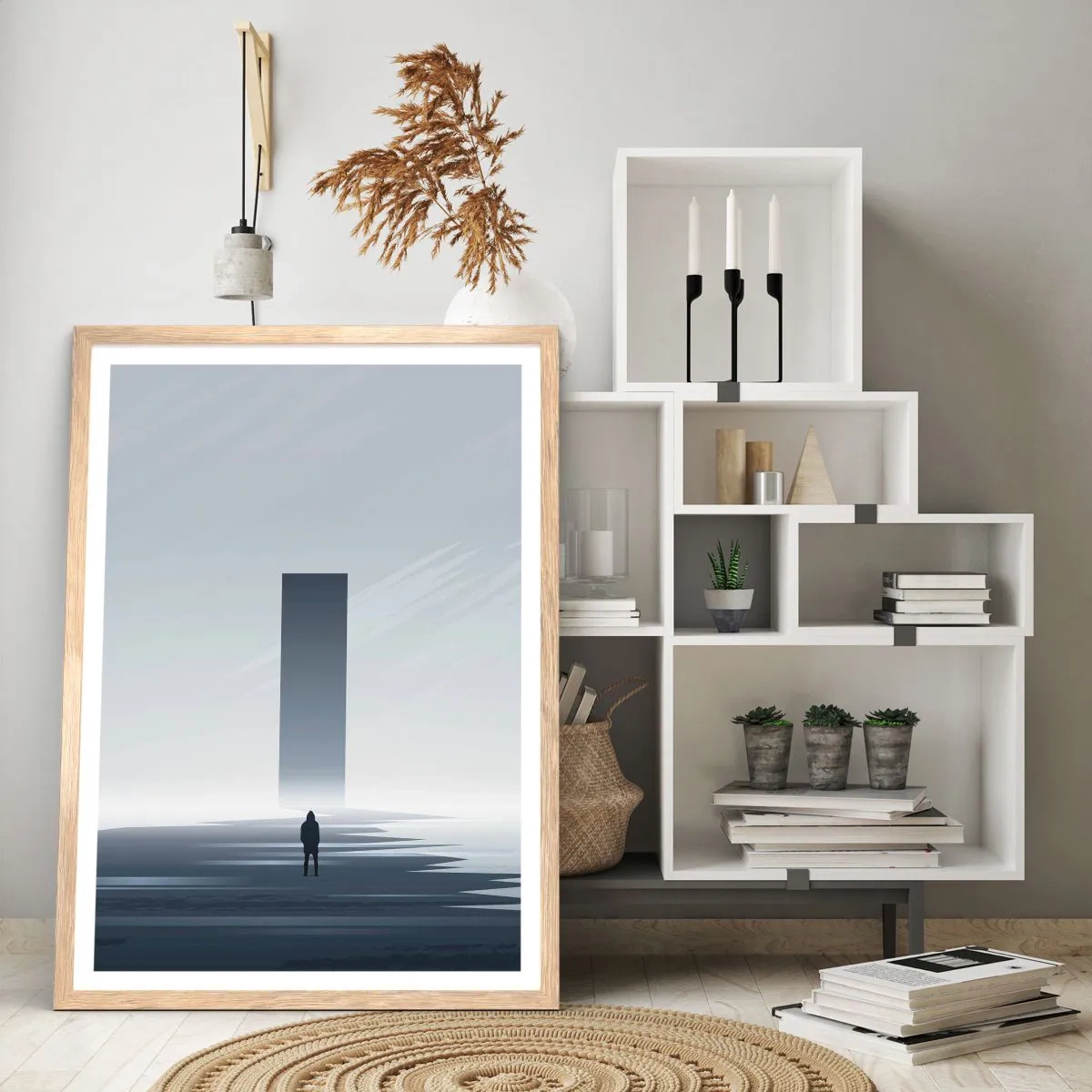 Poster în ramă de stejar deschis - Oportunitate sau amenințare? - 70x100 cm