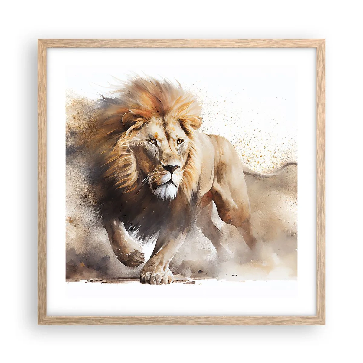 Poster în ramă de stejar deschis - Regele se mișcă - 50x50 cm