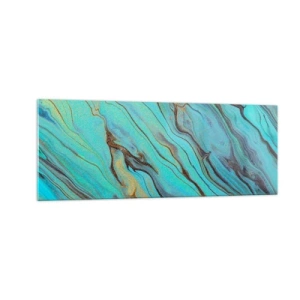 Tablou pe sticlă - Mareea turcoaz - 140x50 cm
