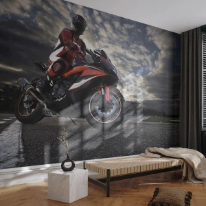 Tapet Standard Eco - Călărețul întunecat - Automobile, Motocicletă, Rasă - 450x315 cm