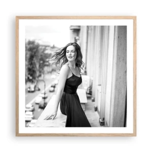 Poster în ramă de stejar deschis - Cu siguranță e o fată pariziană - 60x60 cm