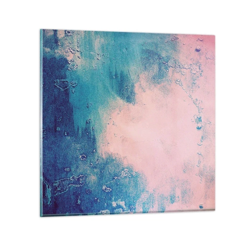 Tablou pe sticlă - Îmbrățișare albastră - 40x40 cm