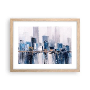 Poster în ramă de stejar deschis - Impresie de New York - 40x30 cm