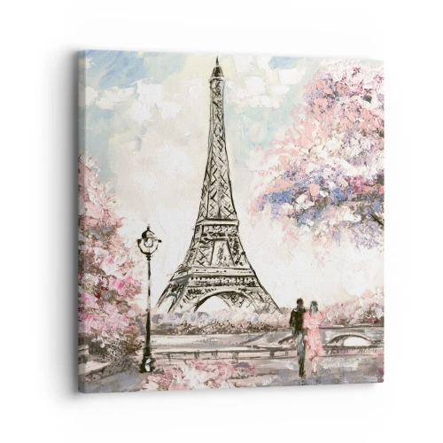 Tablou pe pânză - Plimbare în aprilie la Paris - 30x30 cm