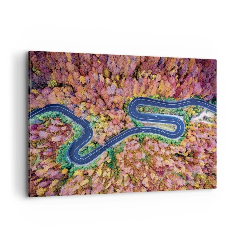 Tablou pe pânză - Un drum șerpuit prin pădure - 100x70 cm