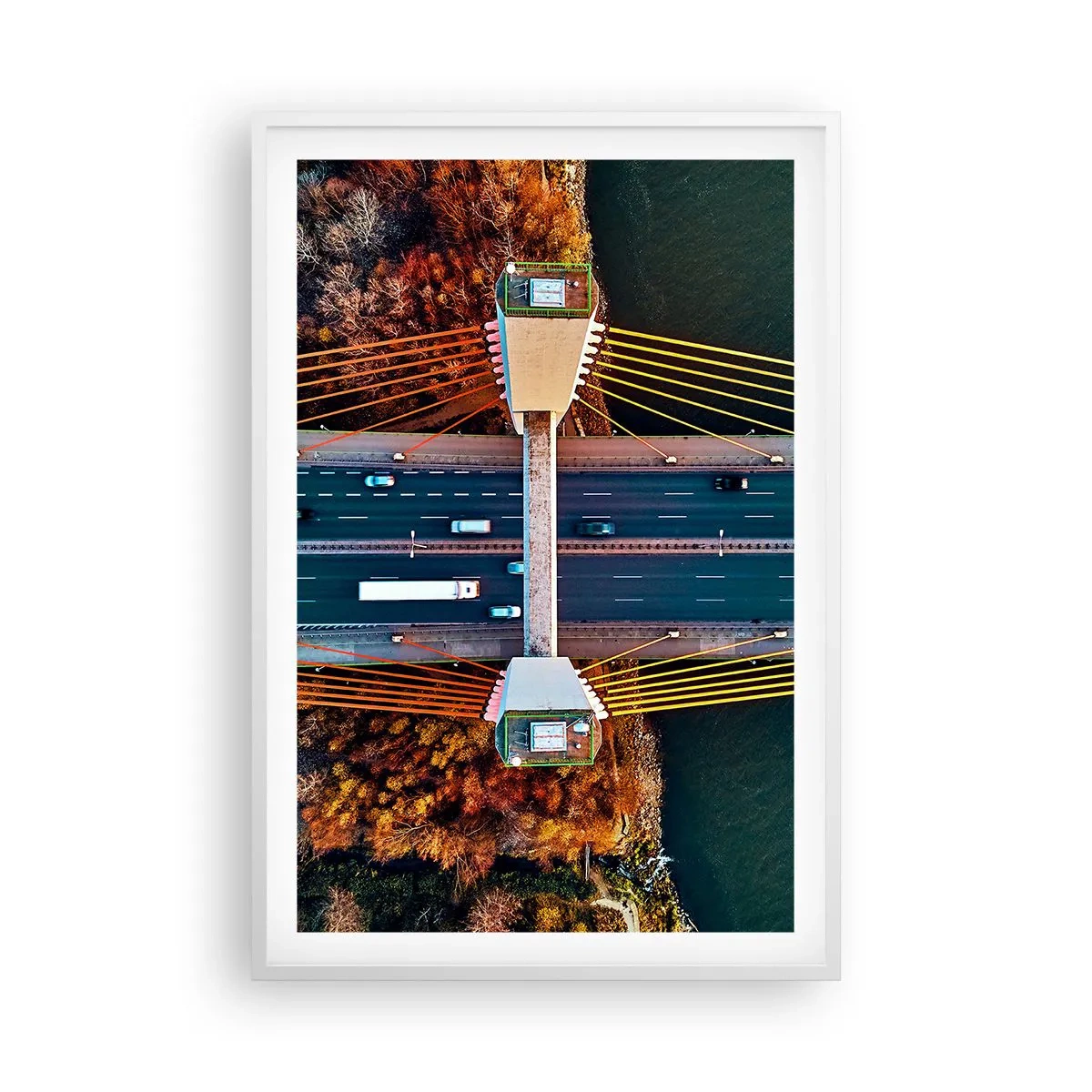 Poster în ramă albă - Din pădure spre apă - 61x91 cm