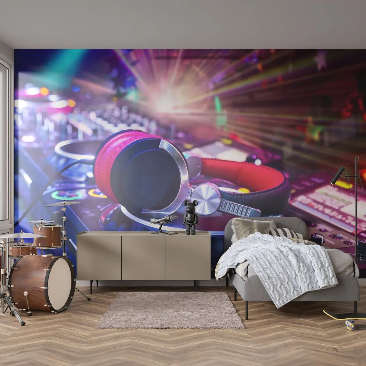 Tapet Standard Eco - Imediat începe distracția - Muzică, Studio de muzică, Căști - 200x140 cm