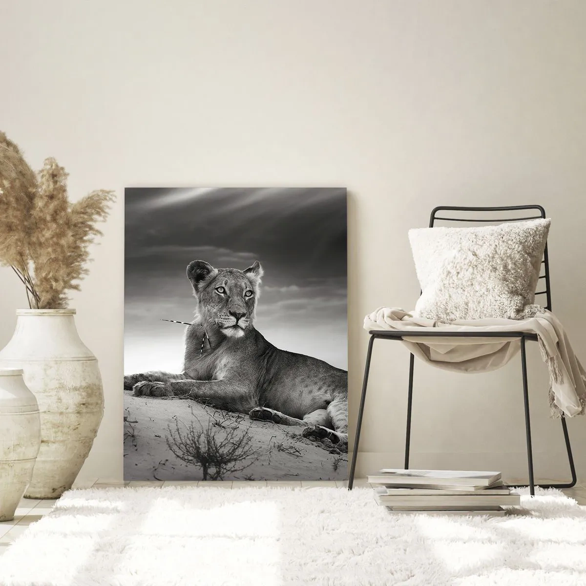 Tablou pe sticlă - Odihna reginei deșertului - 50x70 cm