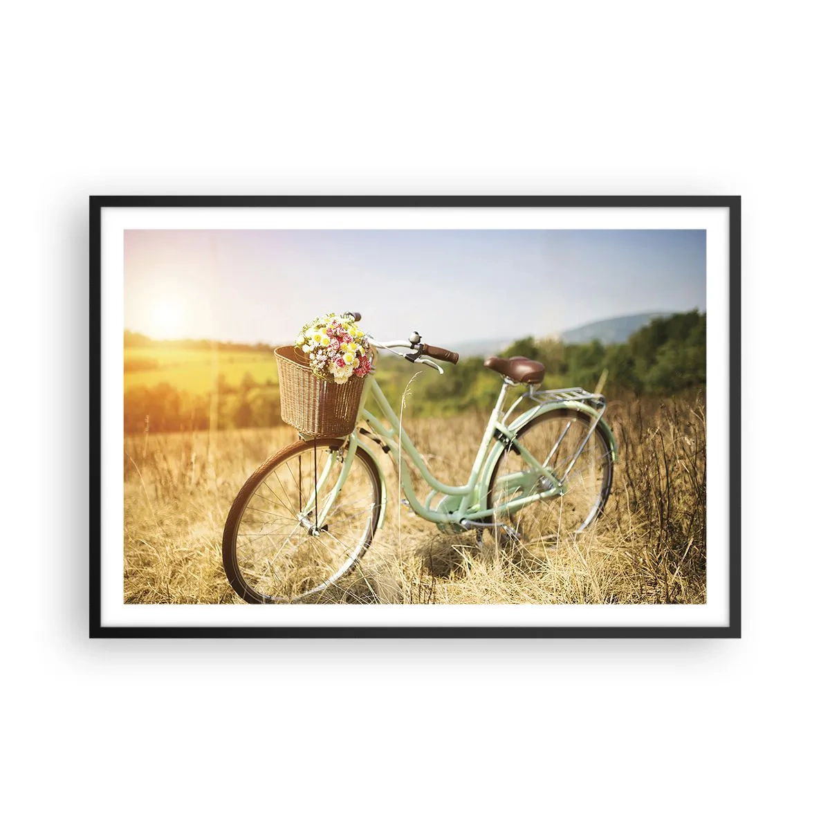 Poster în ramă neagră - Mă odihnesc aici un pic - 91x61 cm
