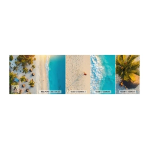 Mostră de Tapet Standard Eco - Bun venit în paradis - plajă, palmieri, Exotism - 100x30 cm