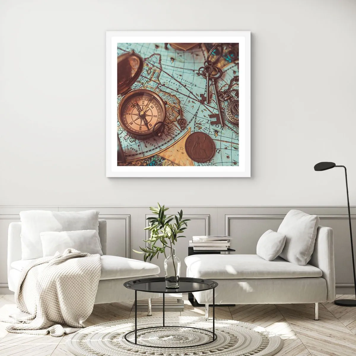 Poster în ramă albă - Pentru aventurierul din tine - 30x30 cm