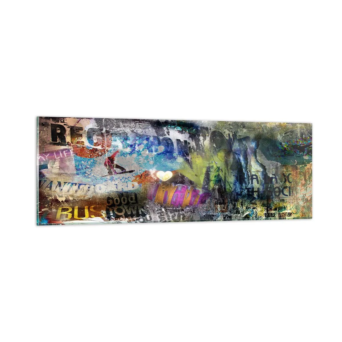 Tablou pe sticlă - Colaj de amintiri - 90x30 cm