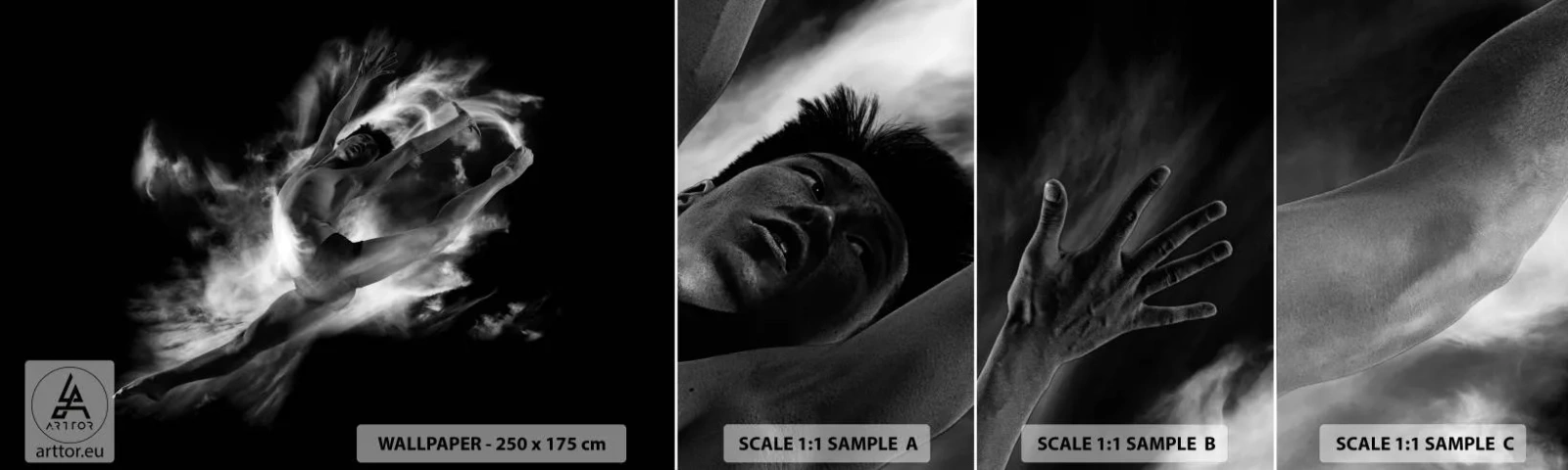 Mostră tapet autocolant Deluxe Sticker - Oprit în zbor - Dansator, Balet, Cultură - 100x30 cm