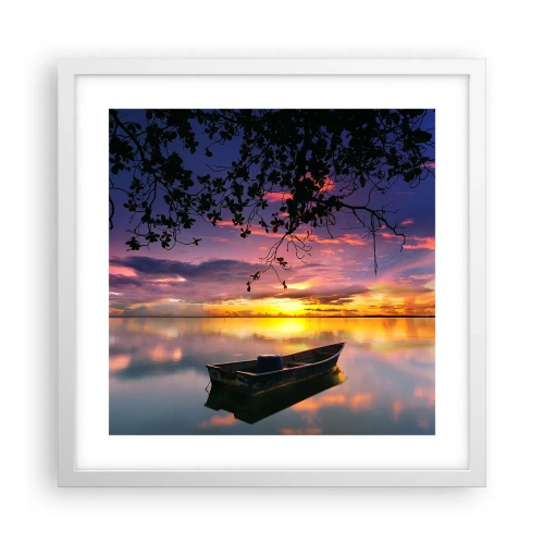 Poster în ramă albă - "Pari să plutești în mijlocul cerului...” - 40x40 cm