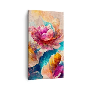 Tablou pe pânză - Splendoarea colorată a buchetului de flori - 45x80 cm