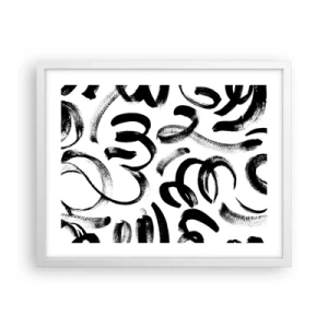 Poster în ramă albă - Negru pe alb - 50x40 cm
