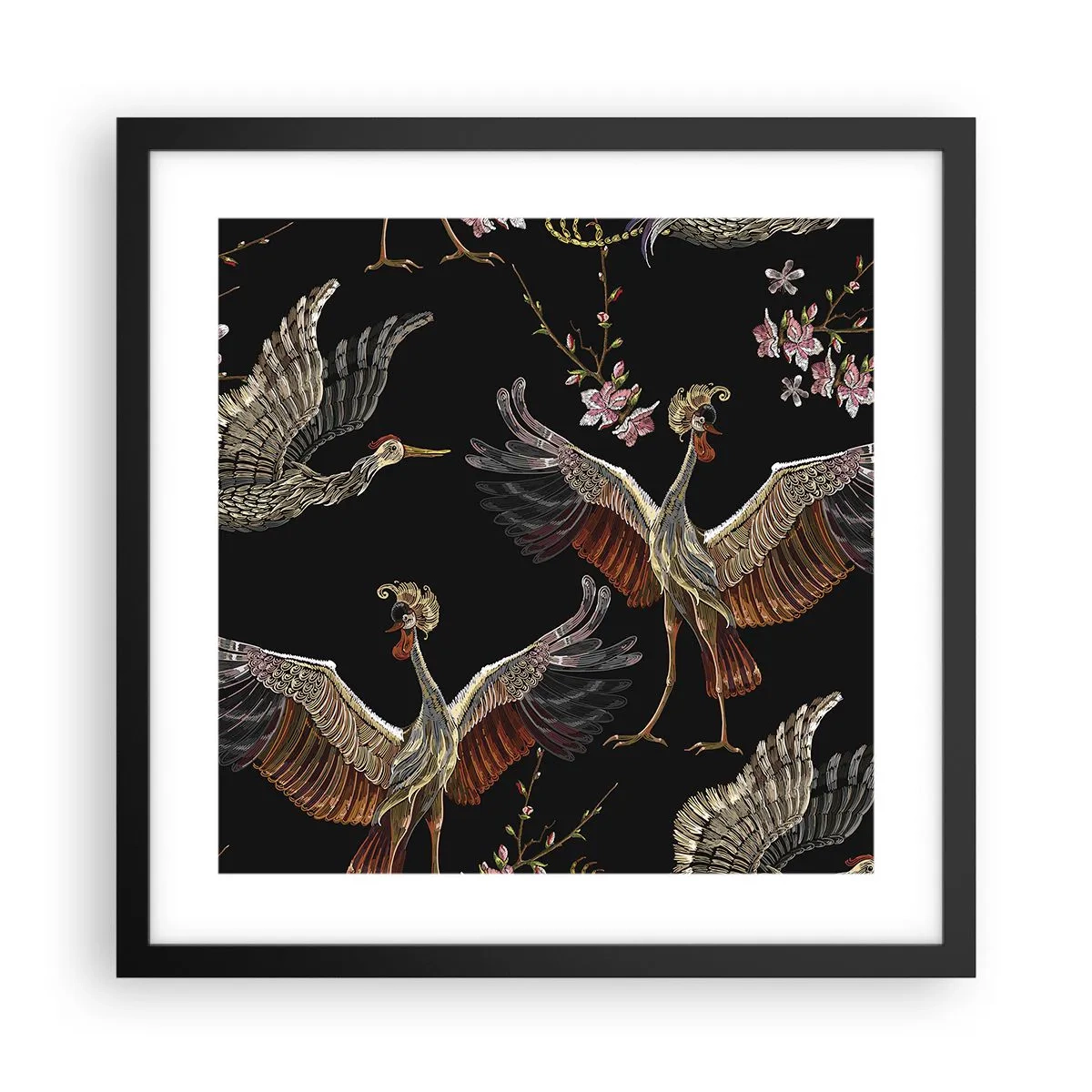Poster în ramă neagră - Pasăre de basm - 40x40 cm