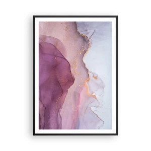Poster în ramă neagră - Valuri de liliac și violet - 70x100 cm