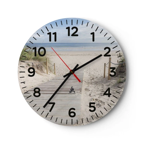 Ceas de perete - Ceas pe sticlă - Dincolo de orizont - 40x40 cm