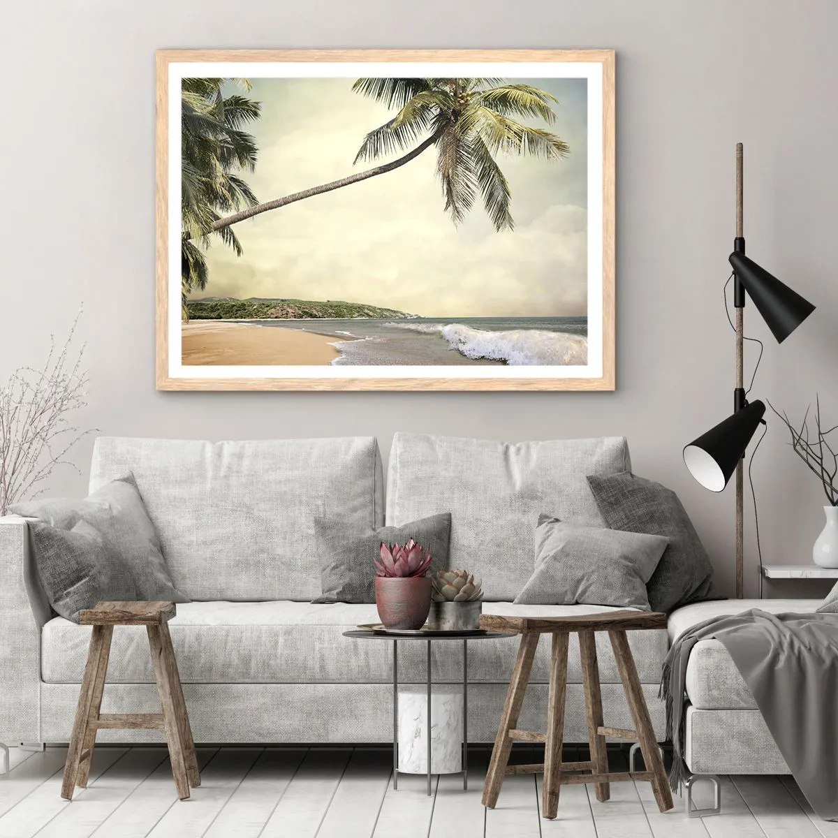 Poster în ramă de stejar deschis - Vis tropical - 40x30 cm