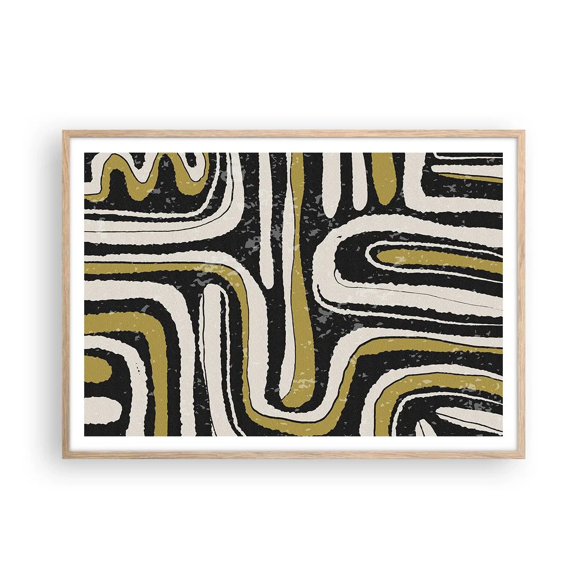 Poster în ramă de stejar deschis - Compoziție: pasaje și alei - 100x70 cm