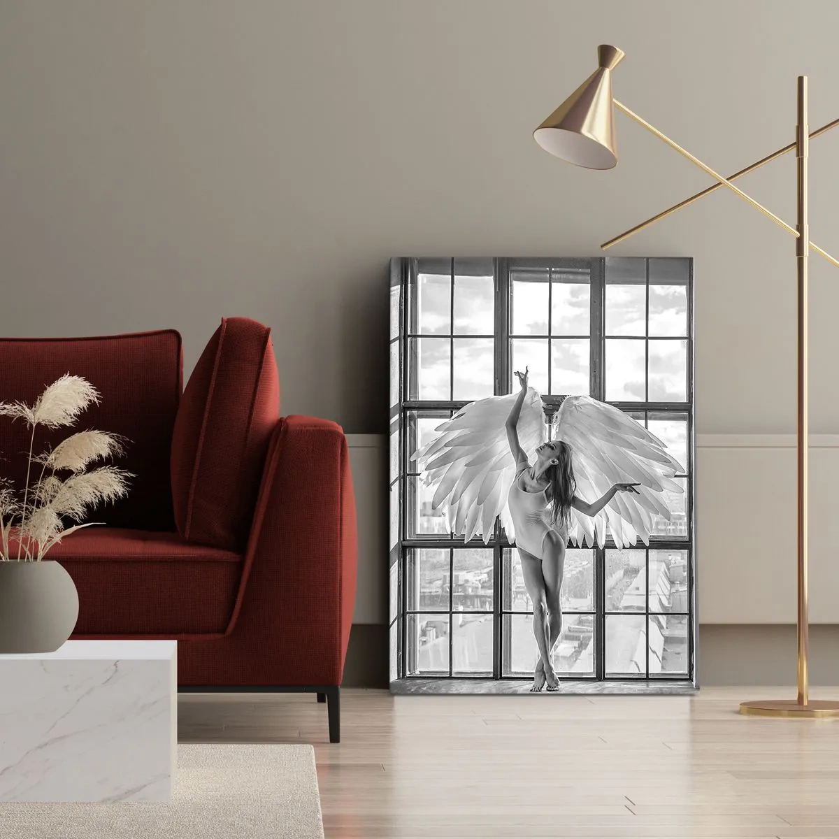 Tablou pe pânză - Orașul îngerilor dansatori? - 65x120 cm