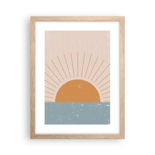 Poster în ramă de stejar deschis - Un miracol zilnic - 30x40 cm