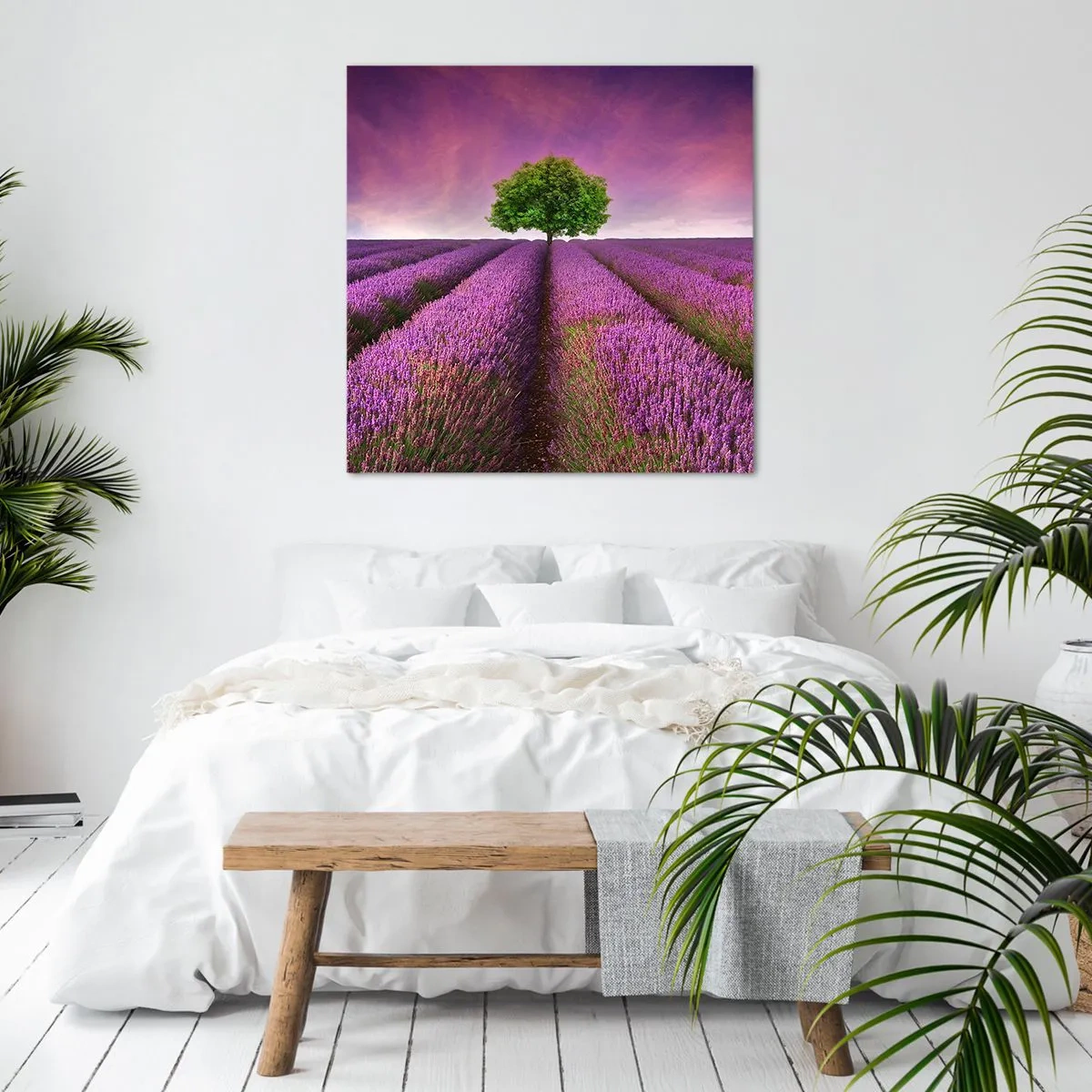 Tablou pe pânză - În câmpurile de lavandă - 30x30 cm